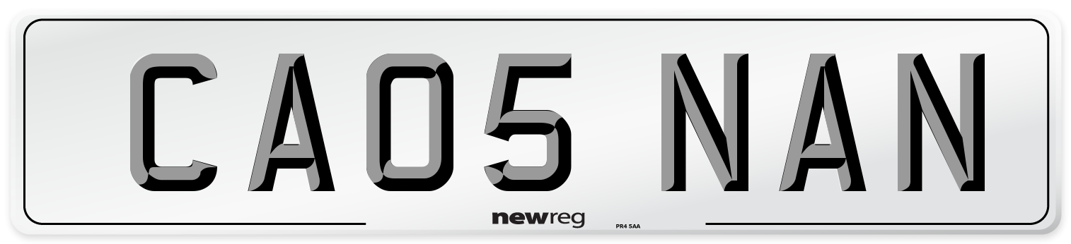 CA05 NAN Number Plate from New Reg